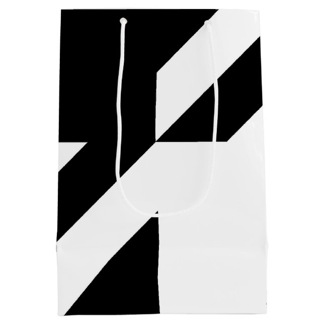 Bolsa De Regalo Mediana Diseño abstracto en blanco y negro (Reverso)