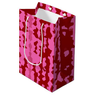 Bolsa De Regalo Mediana Diseño abstracto irregular rosa granate rojo