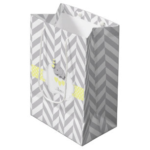 Bolsa De Regalo Mediana Diseño amarillo del elefante - Baby Shower