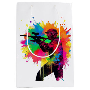 Bolsa De Regalo Mediana Diseño colorido de Paintball Gamer