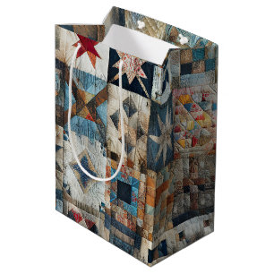 Bolsa De Regalo Mediana Diseño de conjunto de parches anticuado