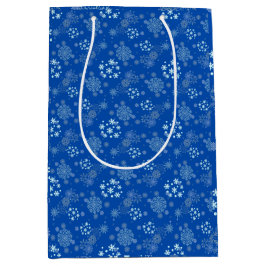 Bolsa De Regalo Mediana diseño de copo de nieve de invierno de Navidad 