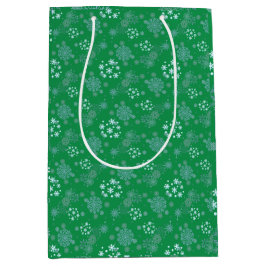 Bolsa De Regalo Mediana diseño de copo de nieve de invierno de Navidad 