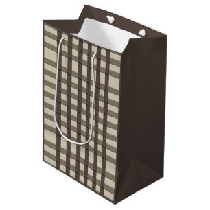 Bolsa De Regalo Mediana Diseño de Faux Burlap Plaid - Conjunto Country Tau