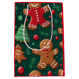 Bolsa De Regalo Mediana Diseño de Gingerbread para navidades