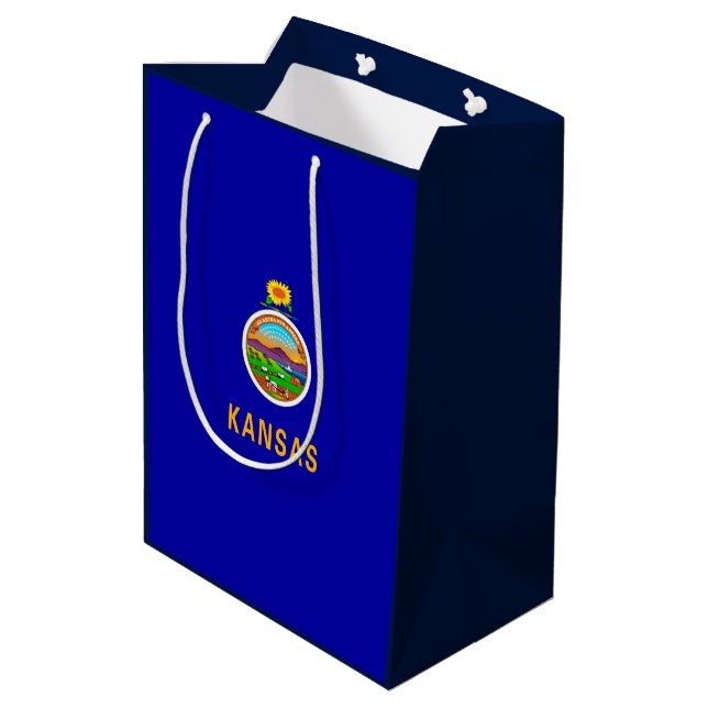 Bolsa De Regalo Mediana Diseño de la bandera del estado de Kansas (Angulo reverso)