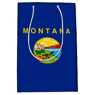 Bolsa De Regalo Mediana Diseño de la bandera del estado de Montana
