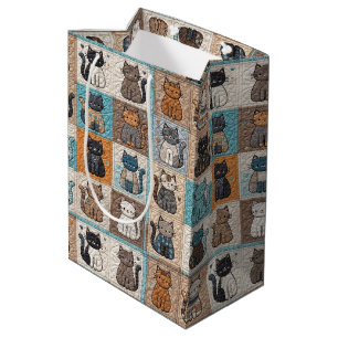Bolsa De Regalo Mediana Diseño de la pila de gato