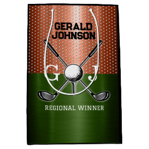 Bolsa De Regalo Mediana Diseño de monograma de golf genial