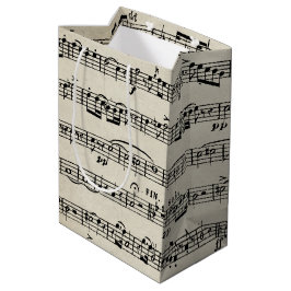 Bolsa De Regalo Mediana Diseño de música de hojas