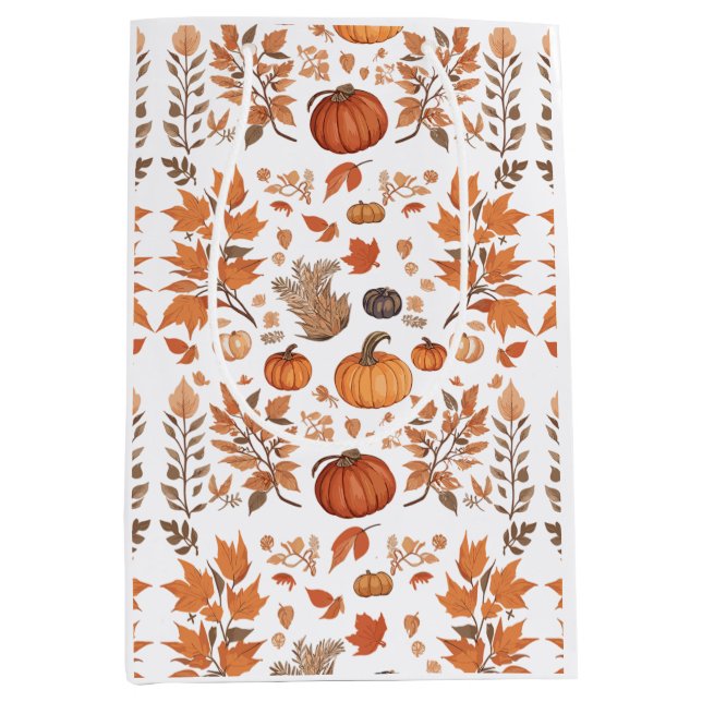 Bolsa De Regalo Mediana Diseño de patrones de caída (Anverso)