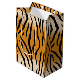 Bolsa De Regalo Mediana Diseño de patrones de tiras de tigre