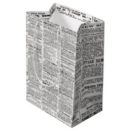 Bolsa De Regalo Mediana Diseño de periódicos antiguos