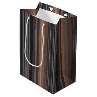 Bolsa De Regalo Mediana Diseño de rayas de bosques de bosque oscuro