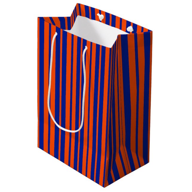 Bolsa De Regalo Mediana Diseño de rayas de estilo azul naranja (Subido por el creador)