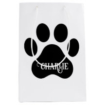 Diseño de silueta de nombre de pata de perro