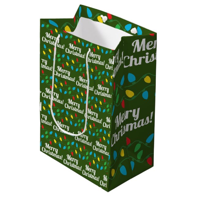Bolsa De Regalo Mediana Diseño de suéter feo para navidades (Angulo Anverso)