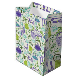 Bolsa De Regalo Mediana Diseño de tetera verde japonesa