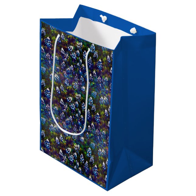 Bolsa De Regalo Mediana Diseño de Texas Blue Bonnet Blitz (Angulo Anverso)
