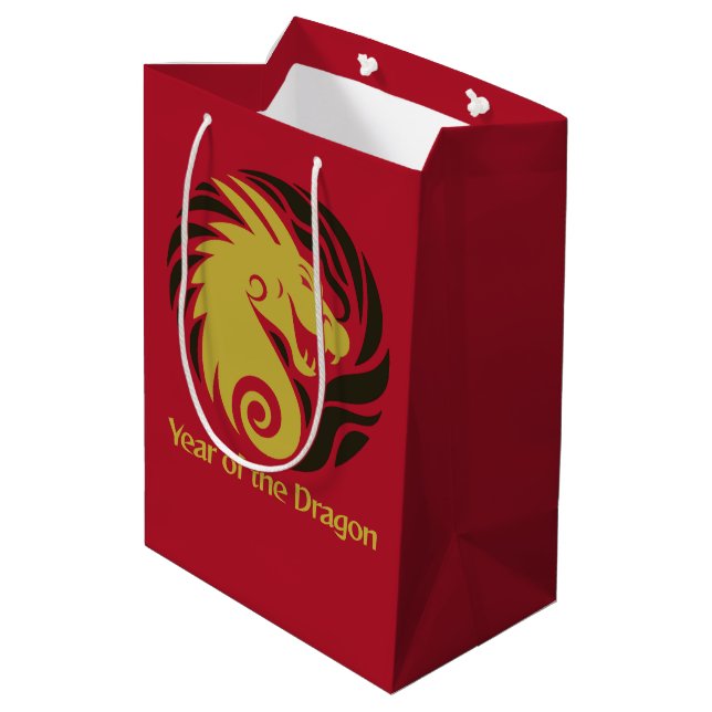 Bolsa De Regalo Mediana Diseño del año del dragón (Angulo reverso)