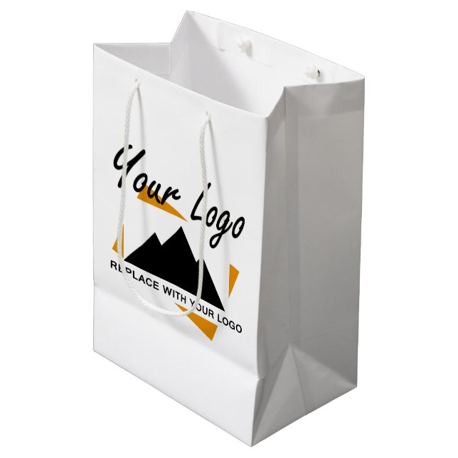 Bolsa De Regalo Mediana Diseño Empresarial Personalizado Agrega el Logotip (Angulo Anverso)