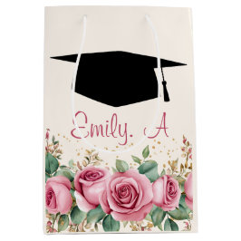 Bolsa De Regalo Mediana Diseño floral de graduación personalizada