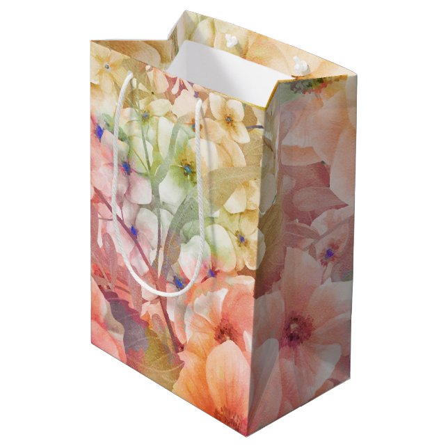 Bolsa De Regalo Mediana Diseño floral de verano (Angulo reverso)