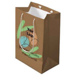 Bolsa De Regalo Mediana diseño minimalista simple agregue su logo texto gr