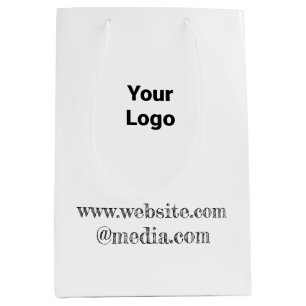 Bolsa De Regalo Mediana diseño minimalista simple añade tu logo texto gran