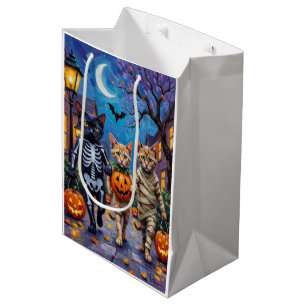 Bolsa De Regalo Mediana Disfraces de Halloween para gatos siameses haciend