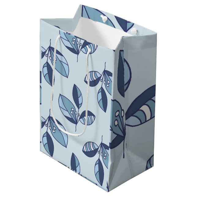 Bolsa De Regalo Mediana Ditsy Snowflake pattern backgrounds textures (Angulo Anverso)