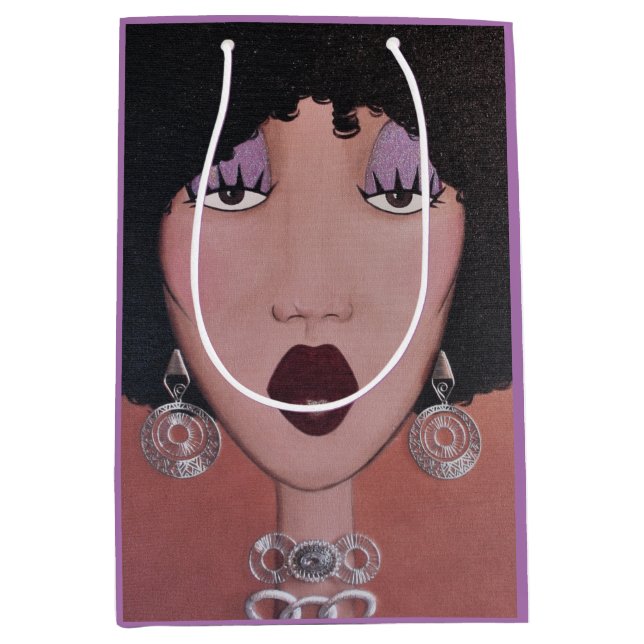 Bolsa De Regalo Mediana "Diva de belleza negra" (Anverso)