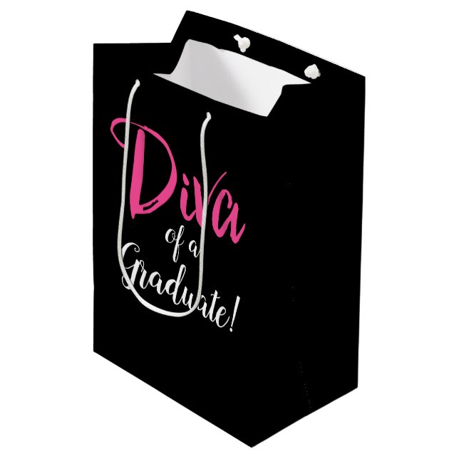 Bolsa De Regalo Mediana "¡DIVA de un graduado!" (Angulo Anverso)