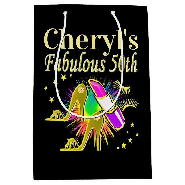 BOLSA DE REGALO MEDIANA DIVA PERSONALIZADO 50 Y FABULOUS (Anverso)