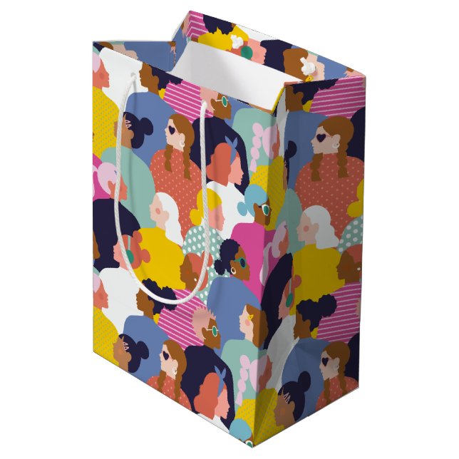 Bolsa De Regalo Mediana Diversidad de mujeres - Mujeres de diferentes etni (Angulo reverso)