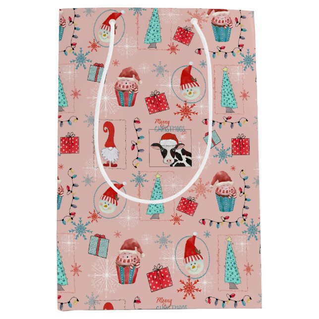 Bolsa De Regalo Mediana Diversión de Navidad (Anverso)