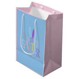 Bolsa De Regalo Mediana Diversión personalizada Feliz Pascua Conejito con 