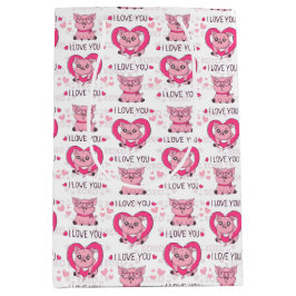 Bolsa De Regalo Mediana Divertido pig Love Pun