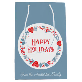 Bolsa De Regalo Mediana Diviértete fiestas felices vacaciones nombre famil