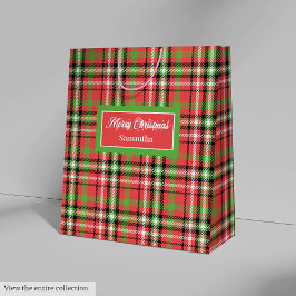 Bolsa De Regalo Mediana DIY Christmas Gift Bags Classic Tartan Accent Wrap