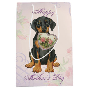 Bolsa De Regalo Mediana Doberman Heart Mom