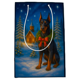 Bolsa De Regalo Mediana Doberman Holiday 