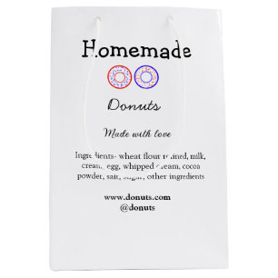 Bolsa De Regalo Mediana Donas caseras hechas con amor añade texto sitio we