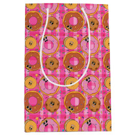 Bolsa De Regalo Mediana Donas y dulces de dibujos animados retro