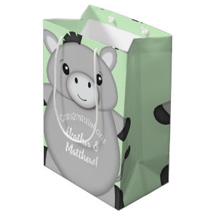 Bolsa De Regalo Mediana Donkey Baby Shower Green