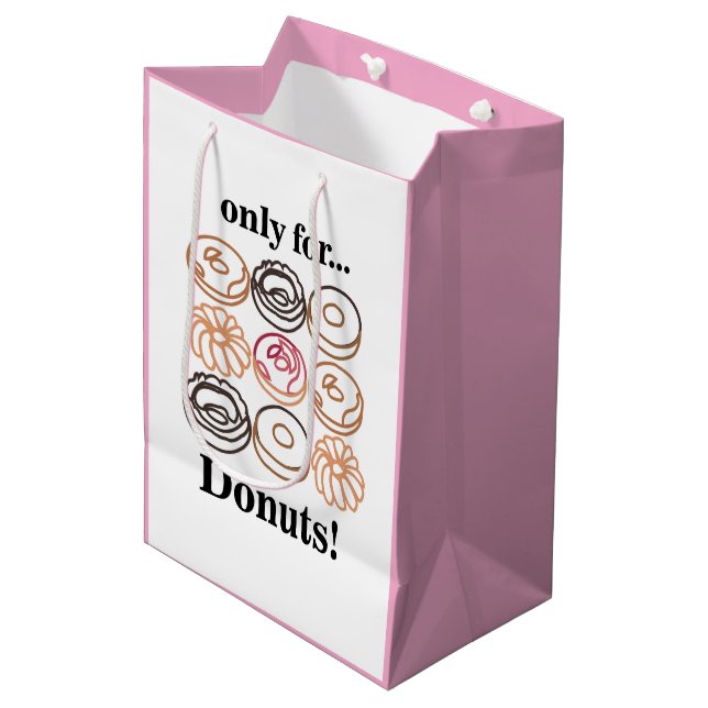 Bolsa De Regalo Mediana Donut Doughnut Sweet Funny Birthday (Angulo Anverso)