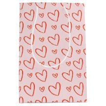 Doodles de corazón rosado y rojo perrito - Amor Sa