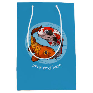 Bolsa De Regalo Mediana Dos amigos de los pescados de la carpa de Koi que