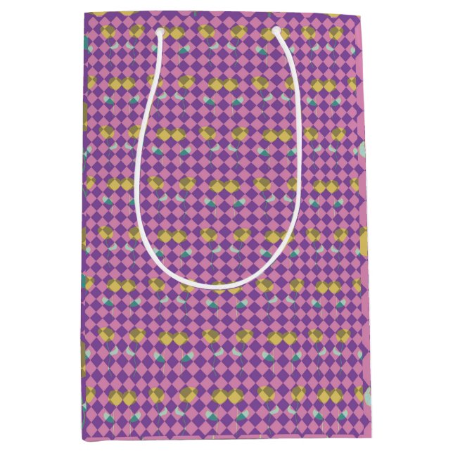 Bolsa De Regalo Mediana Dos Flores Diamantes (Anverso)