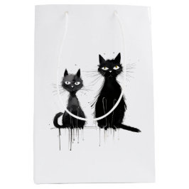 Bolsa De Regalo Mediana Dos gatos negros